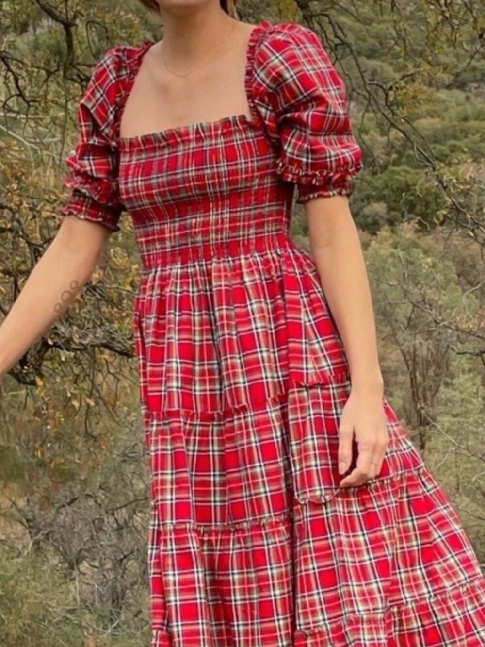 Hill House Home Nesli Nap Dress in Red Tartan